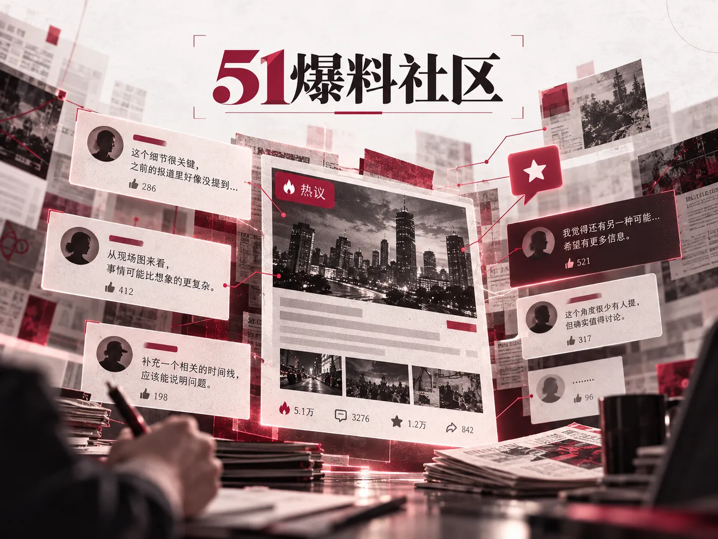 社区帖子评论与更新记录示意